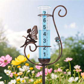 Wonder Garden 36-inch rain gauge provides visible measurements for accurate watering.