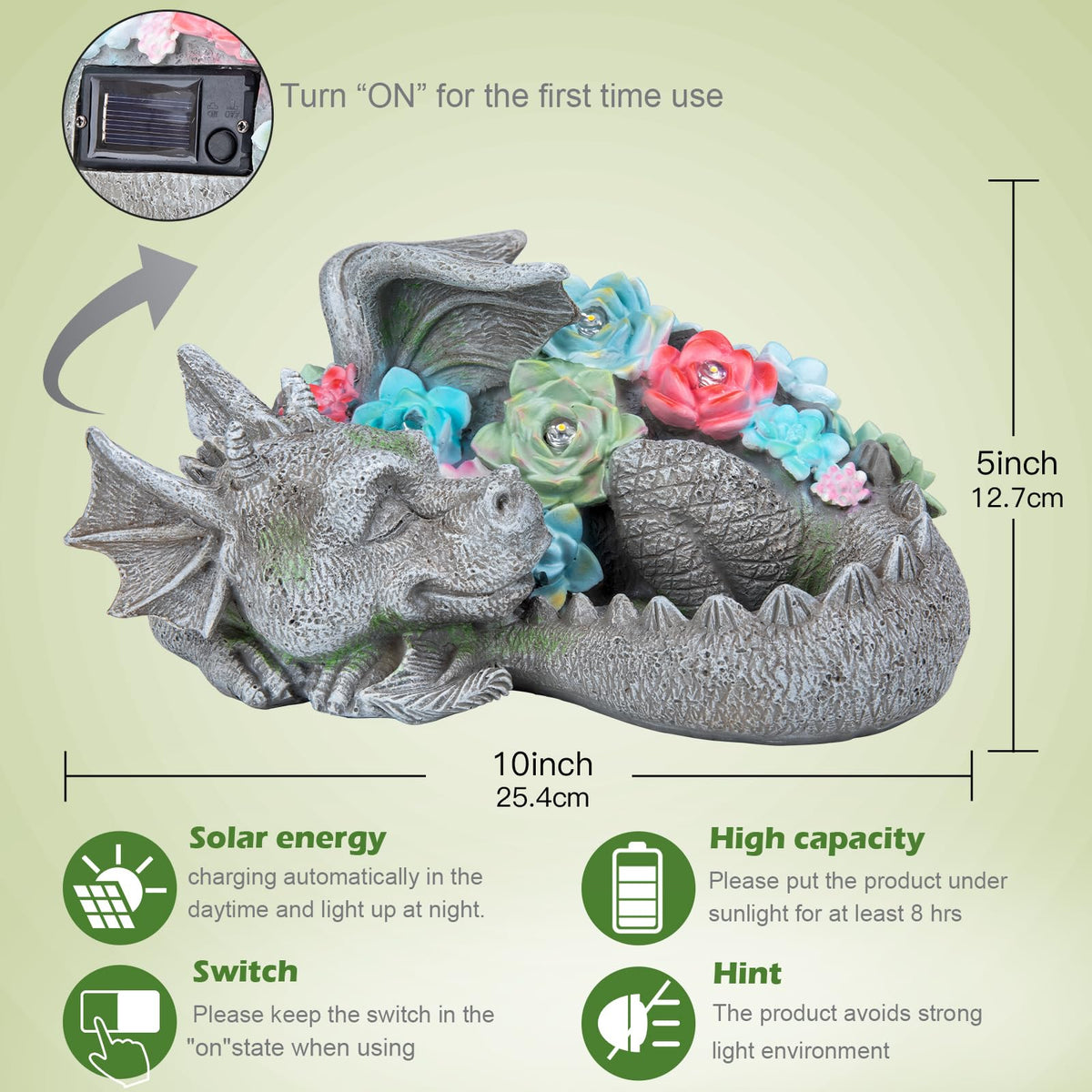 Wonder Garden coiled sleeping dragon figurine adds charm to flower bed