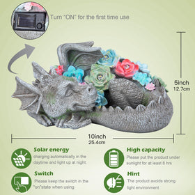 Wonder Garden coiled sleeping dragon figurine adds charm to flower bed