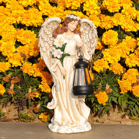 Wonder Garden front-yard angel decor adds calm to porch or balcony.