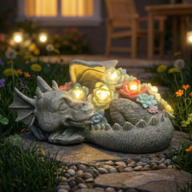 Wonder Garden garden dragon statue with solar light for night curb appeal