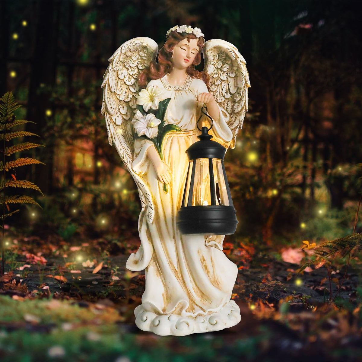 Wonder Garden solar lantern glow for warm night ambience.