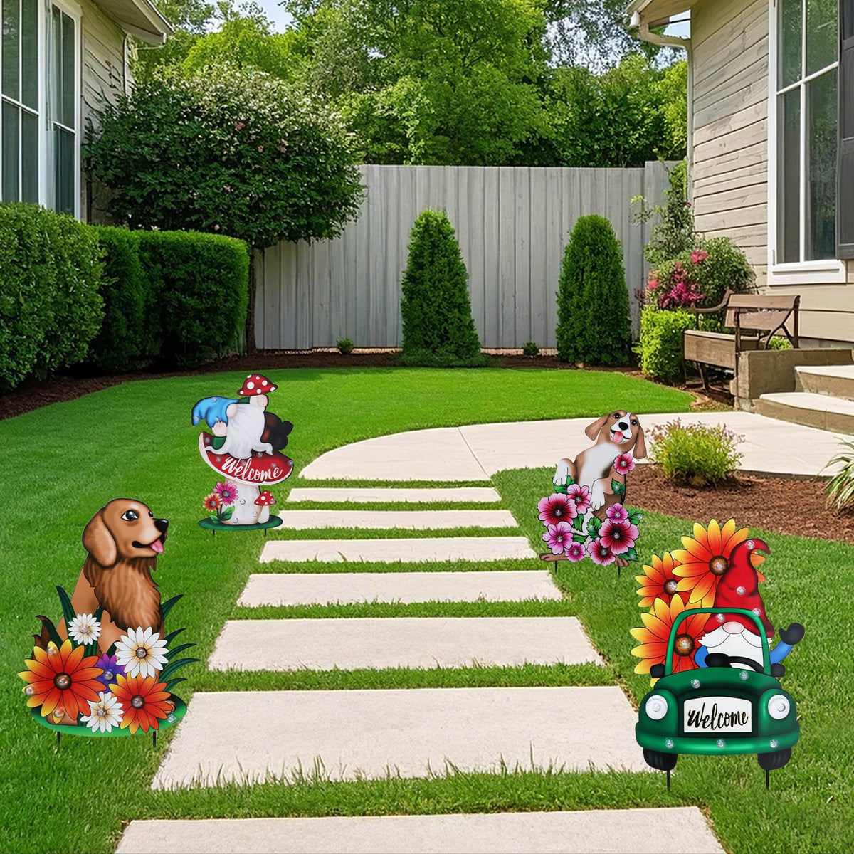 Wonder Garden sturdy stake ensures stable placement in soil.