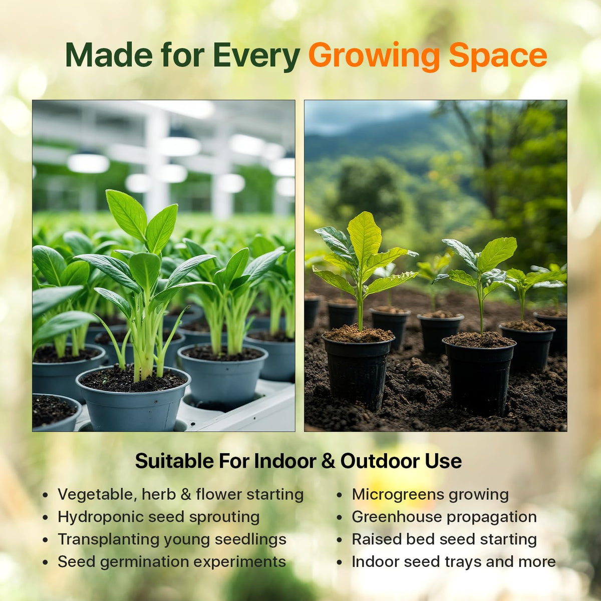 Wonder Soil seed pellets for nurseries highlights professional-grade seed starting.