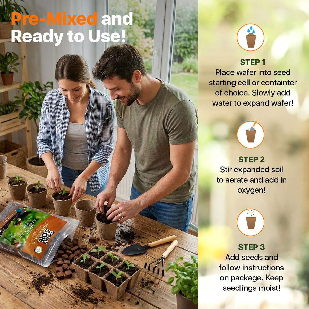 Wonder Soil seed pellets outdoors seeding illustrates versatile garden use.