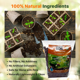 Wonder Soil seed pellets ready-to-plant scene hints a nutrient-rich start for sprouts.