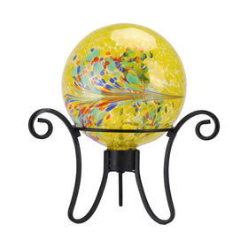 Wonder Solar gazing ball display on stand inspires peaceful moments in the garden.