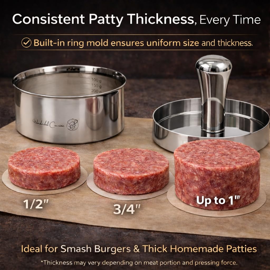 Dishwasher-safe Wonderful Cuisine burger press for easy cleanup