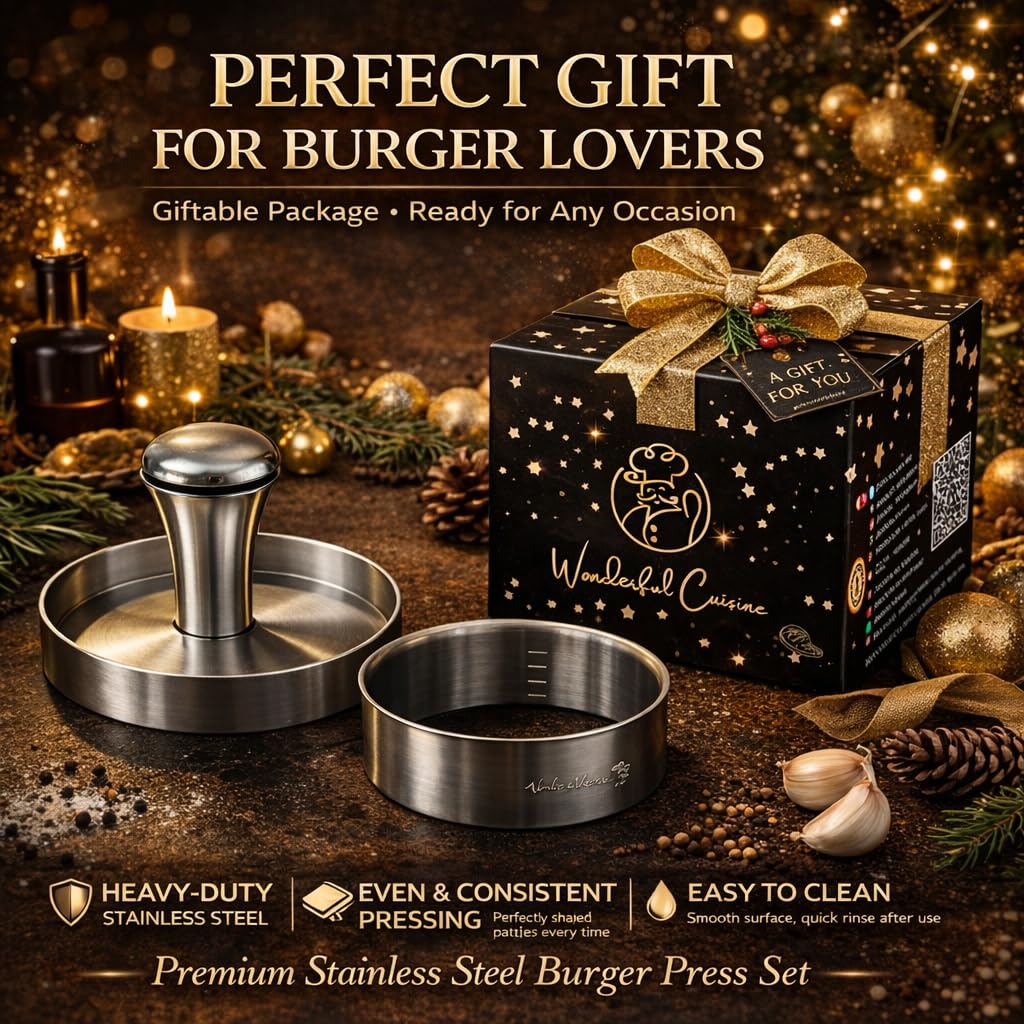 Smooth release surface on Wonderful Cuisine press for clean patties