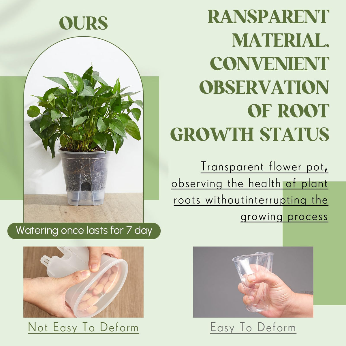 Wonderjune lightweight, durable plastic planters suitable for indoor and outdoor use