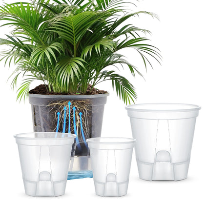 Wonderjune self-watering pot with clear reservoir for easy water level checks