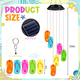 Wonderjune solar wind chime in flip-flop design for patio lighting