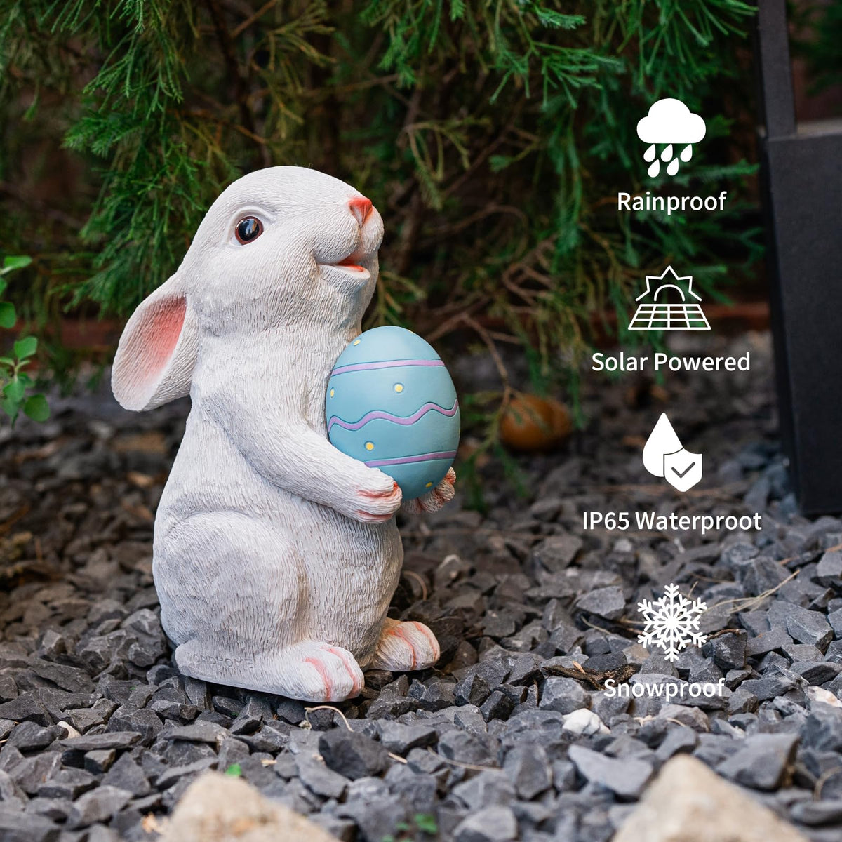 WONDHOME Easter gift bunny statue for mom, grandma, or garden lover.