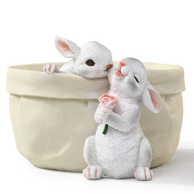 WONDHOME rabbit flower pot showcases a cute rabbit design for succulents and flowers.