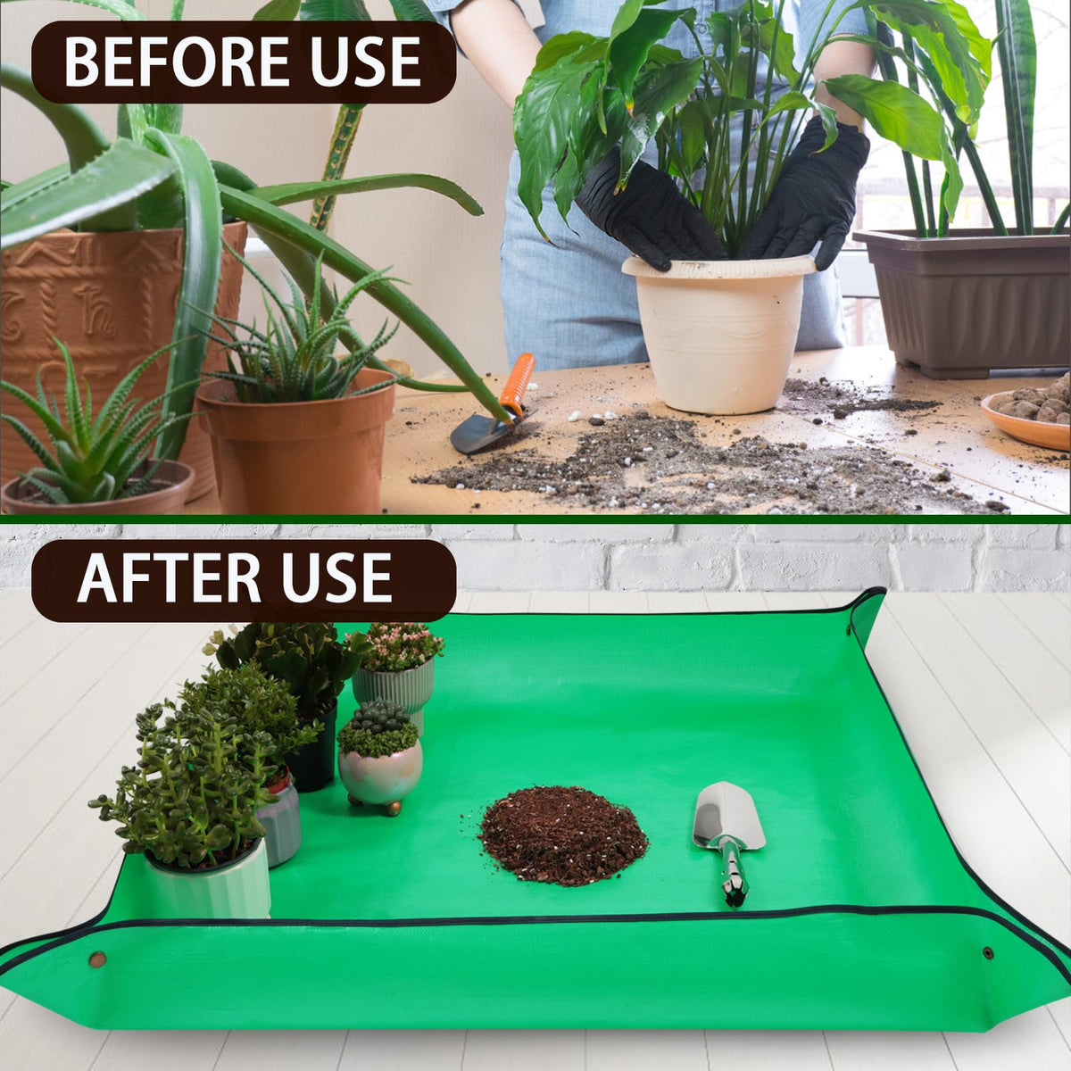 WondMall copper-buckle corners prevent spills during transplanting