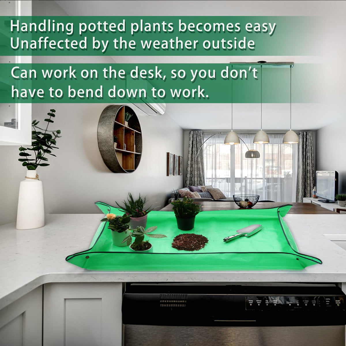 WondMall foldable gardening mat for indoor plant care