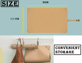 WondMall leather mat folded with storage strap – easy to store after gardening.