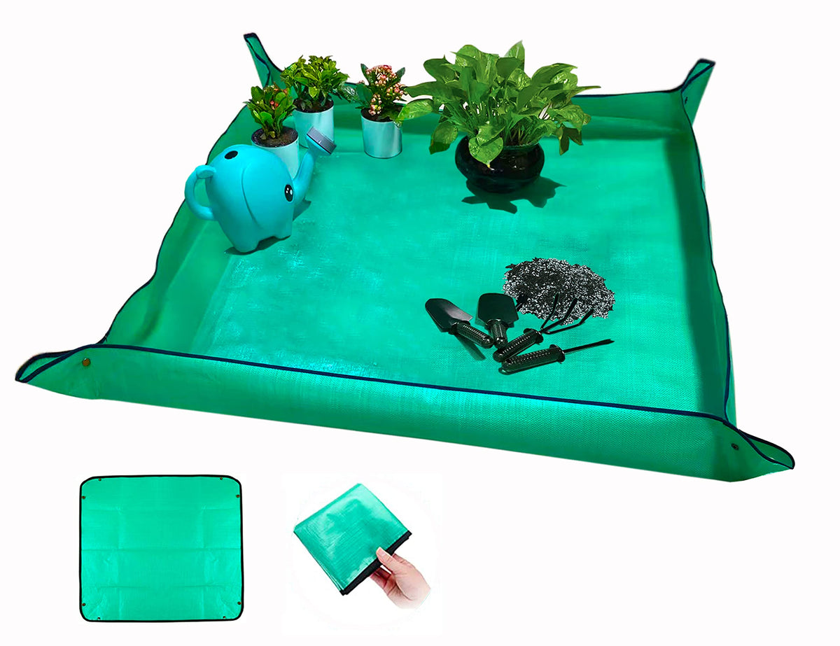 WondMall large repotting mat square protecting floors during indoor transplanting