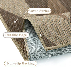 WondRg brown checkered entrance rug enhances curb appeal