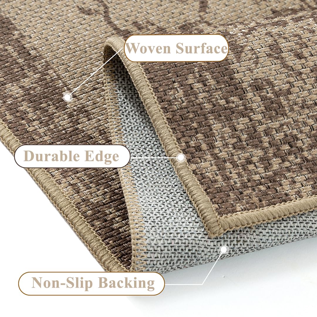 WondRg Floral entryway rug closeup, enhances decor with timeless print.