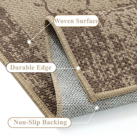 WondRg Floral entryway rug closeup, enhances decor with timeless print.