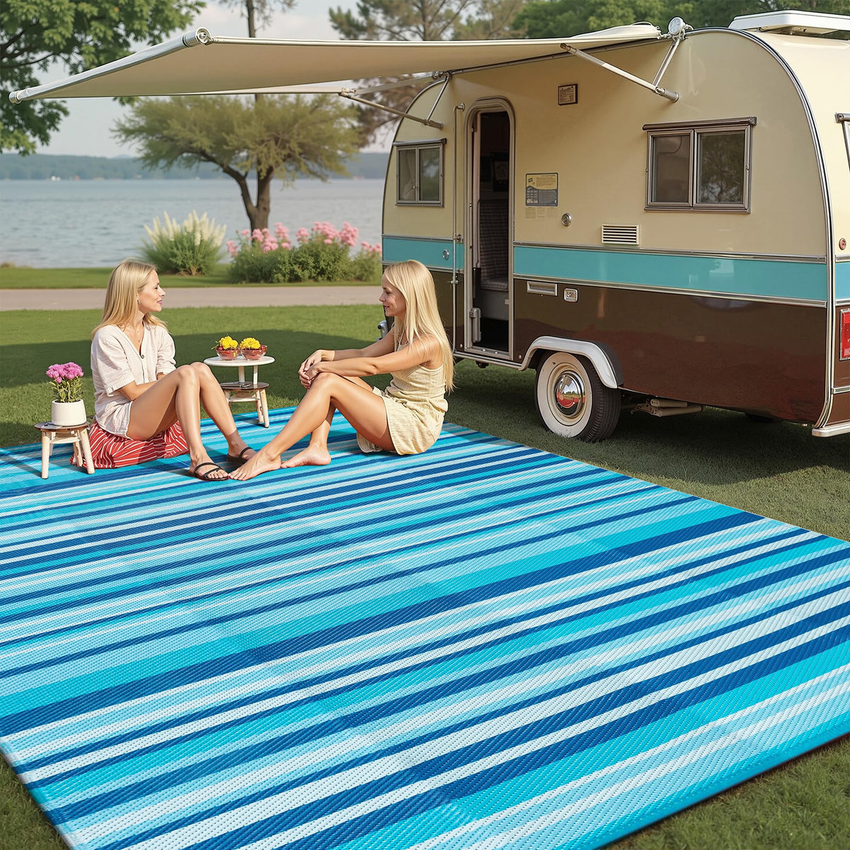 WondRg lightweight foldable mat, easy transport for camping or balconies.
