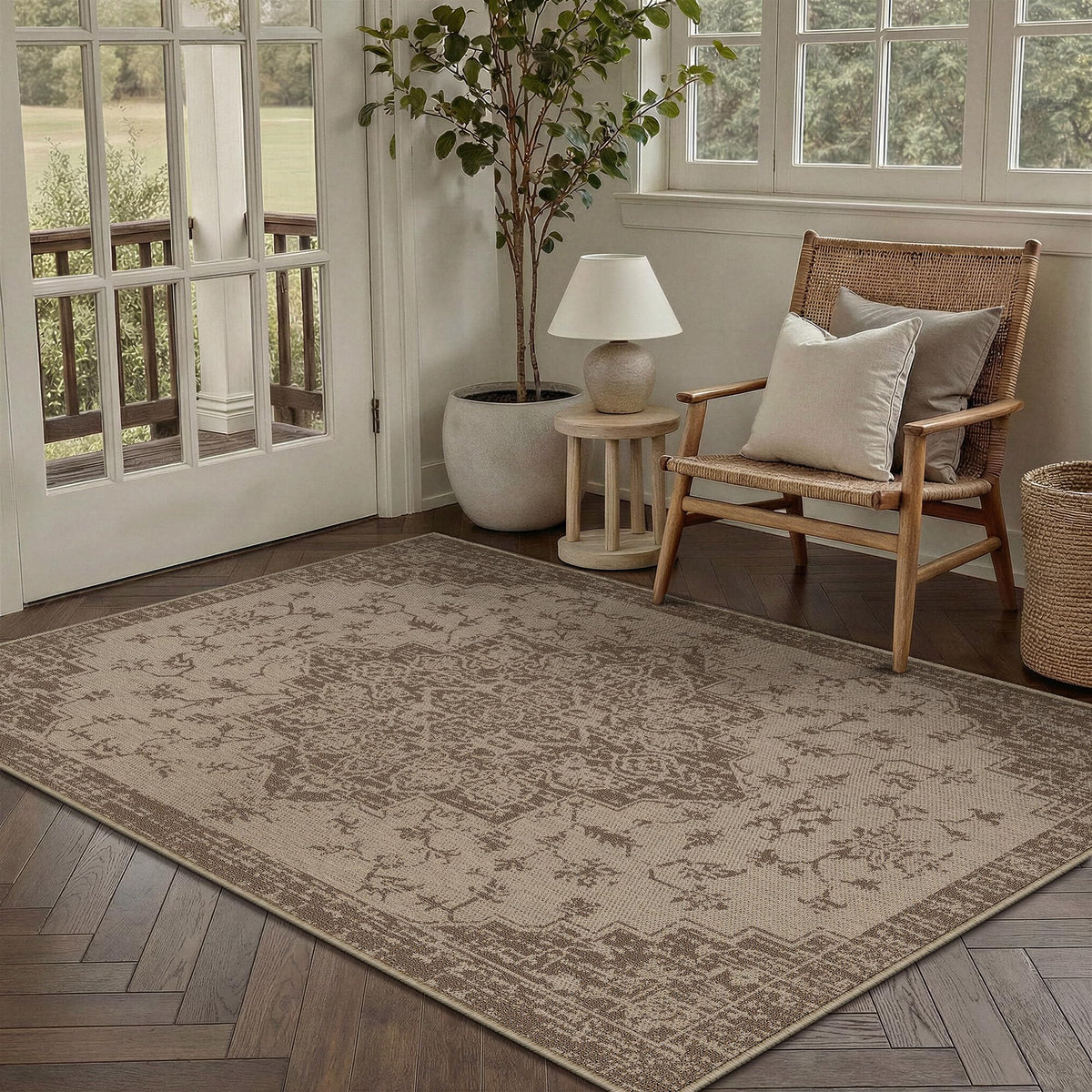 WondRg Non-slip backing keeps the rug secure on dry floors.