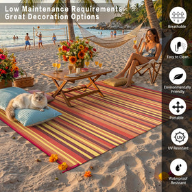WondRg lightweight foldable rug for travel and storage.