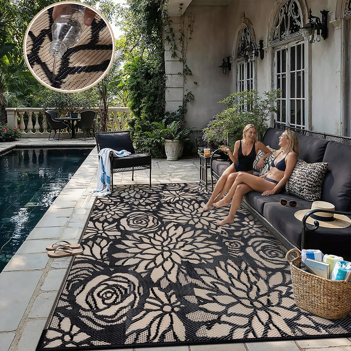 WondRg patio and balcony setup showing compatible decor with outdoor furniture.