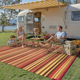 WondRg double-sided rug provides reversible patio styling.