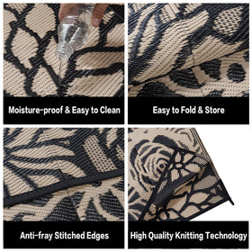 WondRg RV camping setup uses lightweight rug for versatile outdoor comfort.