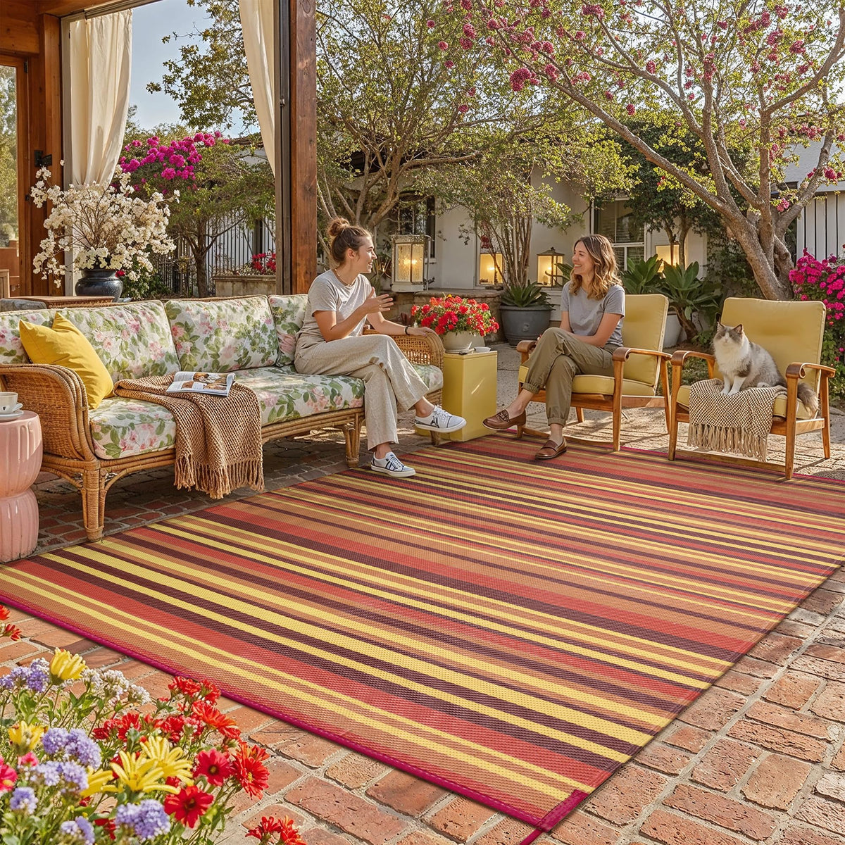 WondRg outdoor rug 9x12 waterproof for patios and porches.