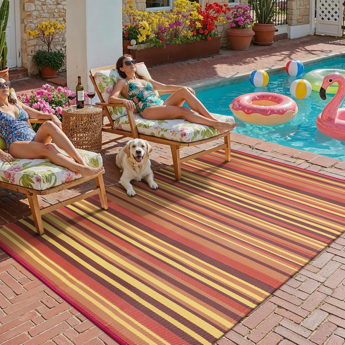WondRg reversible stripe rug, double-sided, offers two looks for versatile spaces.