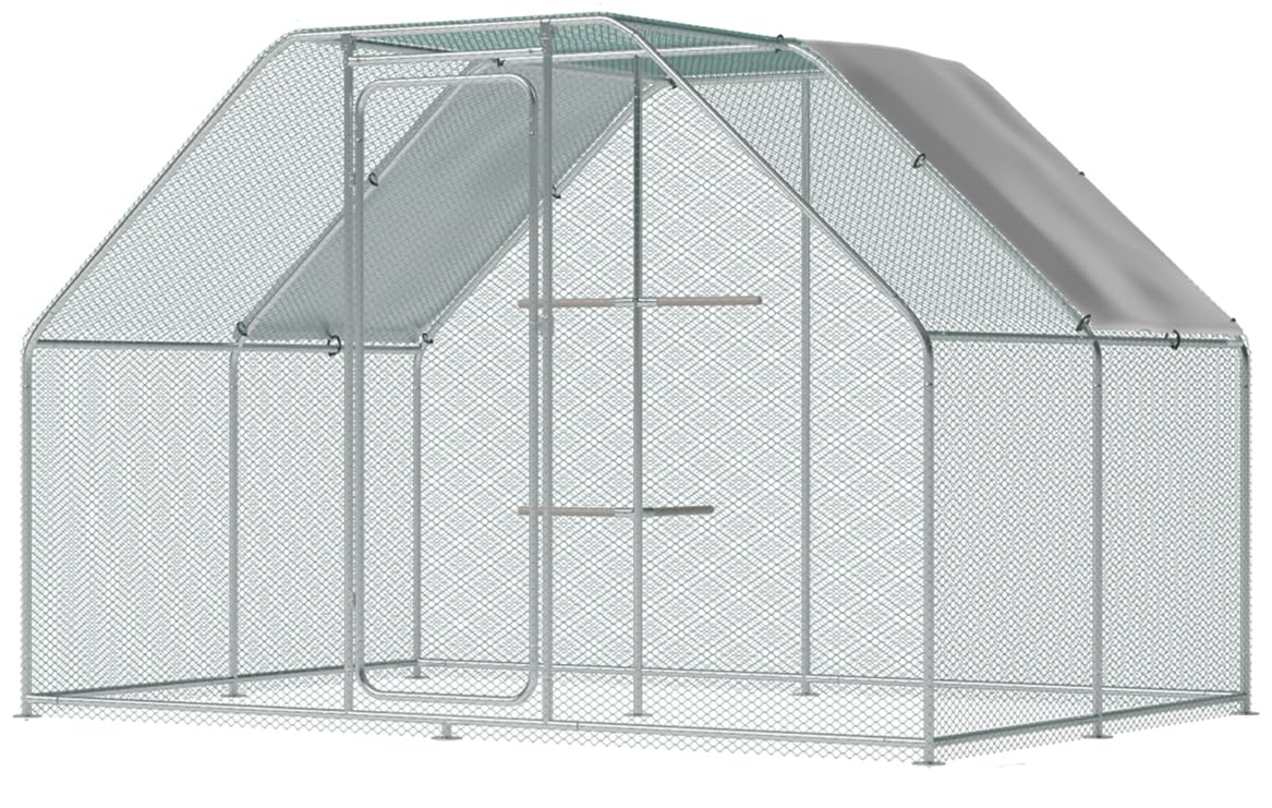 Wonline chicken coop exterior shows a spacious yard enclosure for chickens.