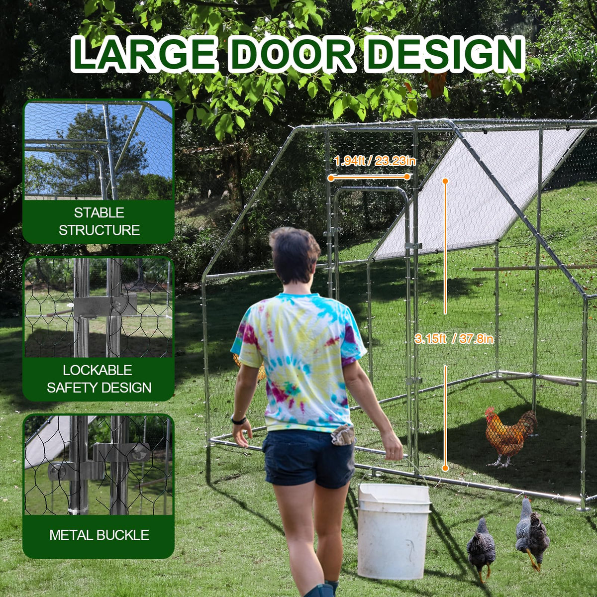 Wonline garden shelter option protects plants while housing poultry.