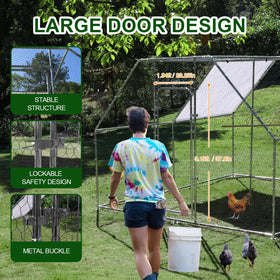 Wonline garden shelter option protects plants while housing poultry.