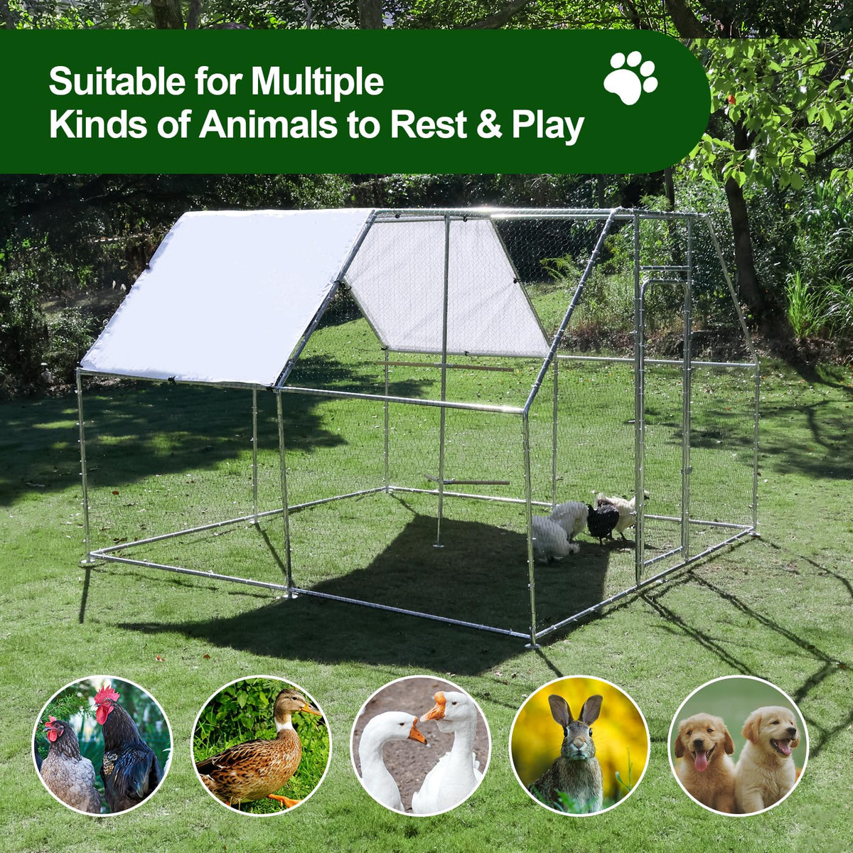 Wonline habitat-friendly design accommodates small pets like rabbits.