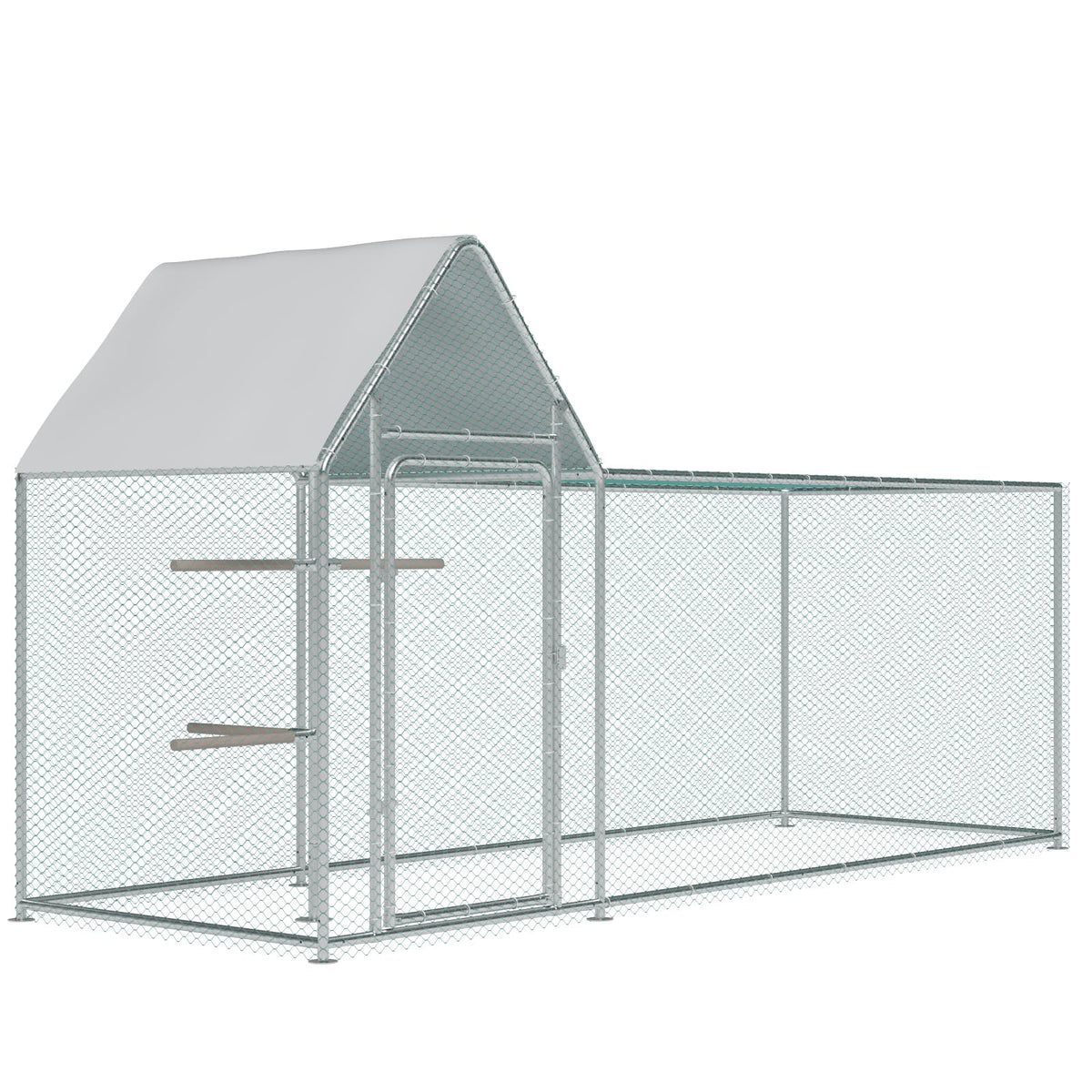 wonline large metal chicken coop run with spire roof for outdoor shelter and protection