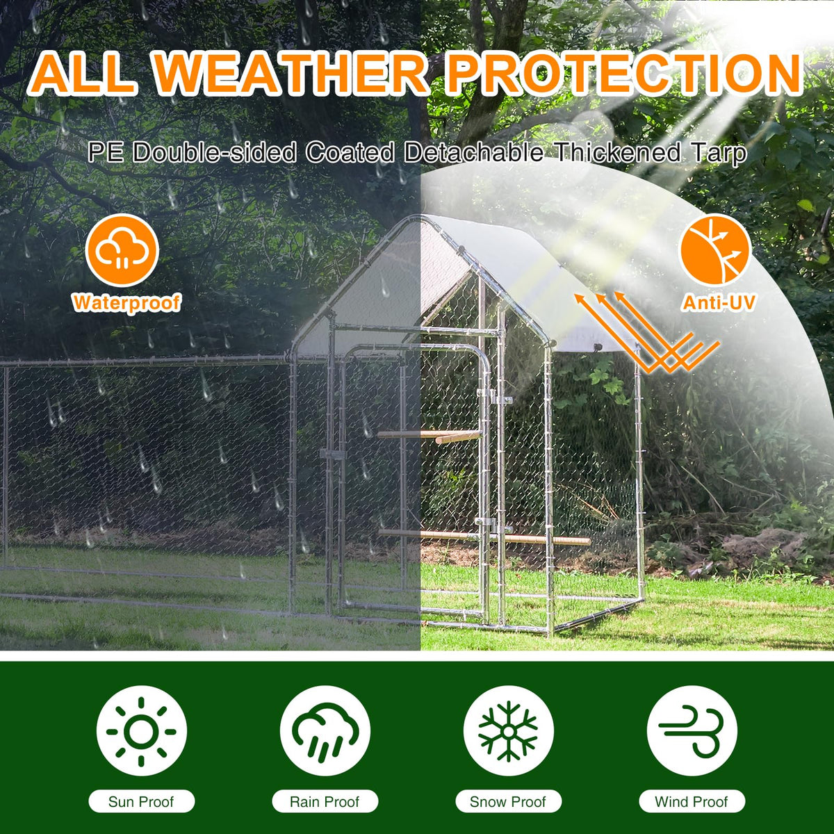 wonline outdoor walk-in poultry coop area showing open access and ventilation