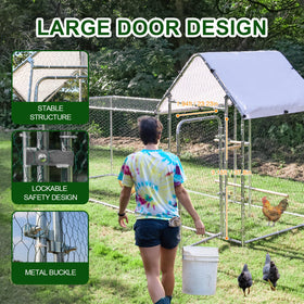wonline removable waterproof cover protecting the coop from sun and rain