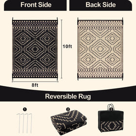 Wonnitar outdoor rug reversible design with two styles