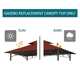 Wonwon burgundy canopy withstands wind and weather for stable outdoor cooking