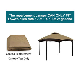 Wonwon gazebo fits Lowe's Allen Roth 10x12 model GF-12S004B-1/BTO