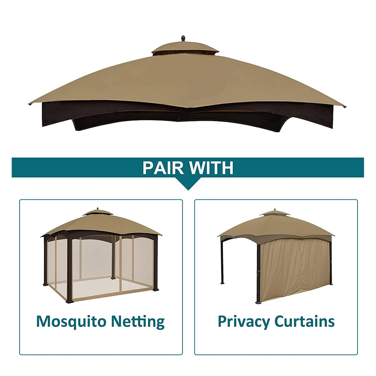 Wonwon gazebo valances help reduce water entry for comfort