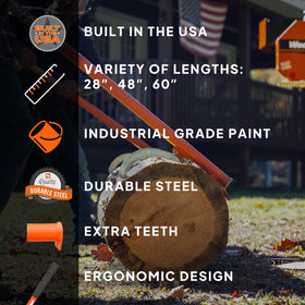Wood-Mizer steel cant hook 60in close-up handle showcases durable steel.