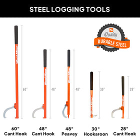 Wood-Mizer steel cant hook 60in teeth detail emphasizes grip capability.