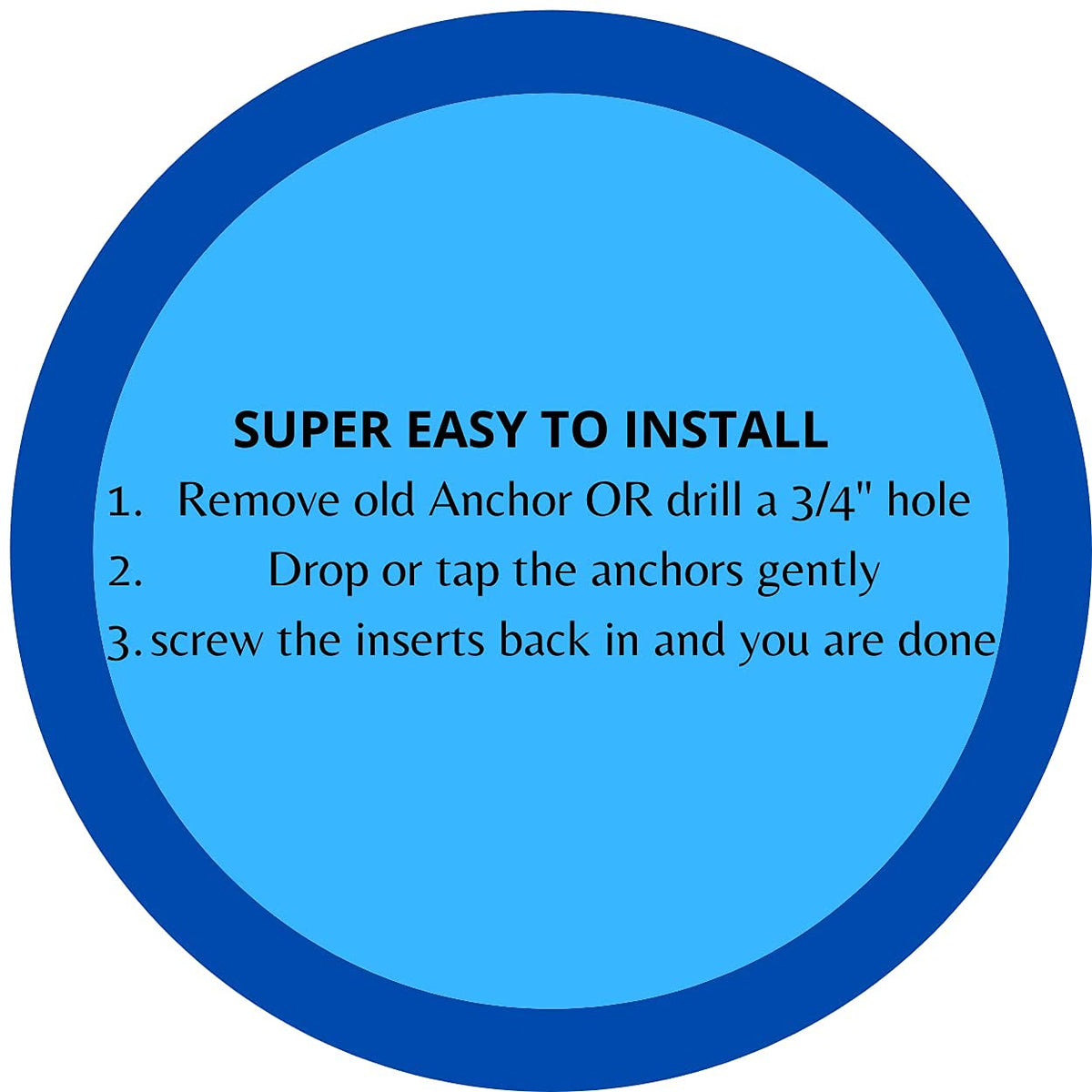 Wood Grip quick-install brass anchors enable easy setup on pool edges.