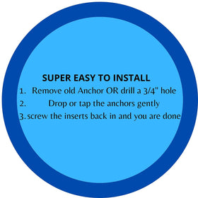 Wood Grip quick-install brass anchors enable easy setup on pool edges.