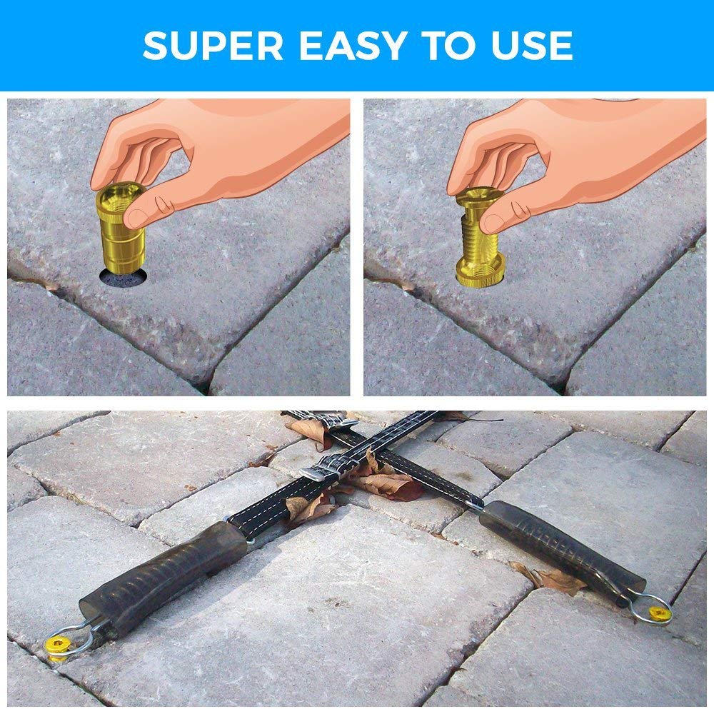 Wood Grip universal-fit anchors suit inground and above-ground pools on concrete.