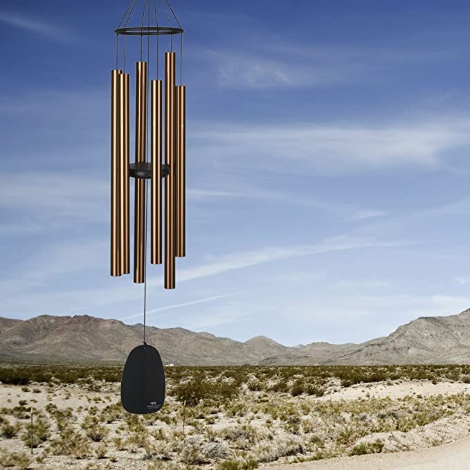 Woodstock Chimes bronze tubes close-up show durable aluminum design